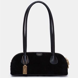 Moncrief Elegant Black Suede Handbag, Josie Model, Timeless, NWT